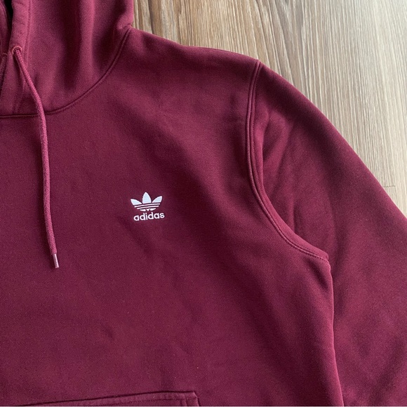 ADIDAS Originals Men’s Essential Trefoil Hoodie Jogger Sweatsuit Set Maroon L XL - Picture 5 of 16